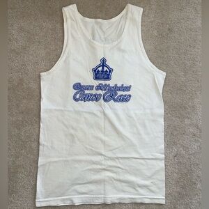 Kona Hawaii Canoeing White Tank Top with Blue Graphic